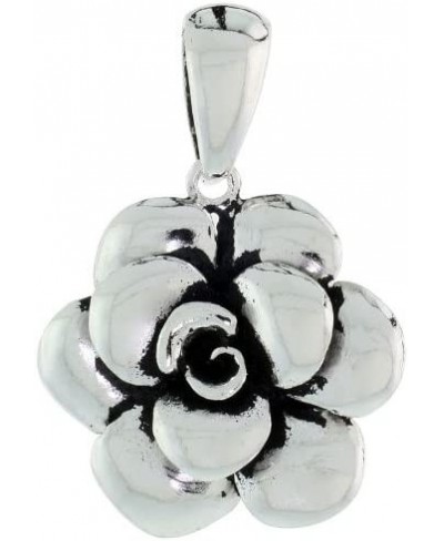 Sterling Silver Gardenia Flower Pendant 7/8 inch Wide $42.35 Pendants & Coins