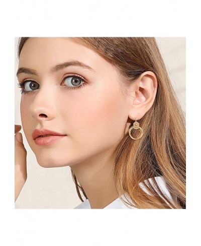 Women's Drop & Dangle Earrings 14K Gold Plated Hoop Earrings for Women Hypoallergenic Earrings Set Hoops Tragus $12.58 Hoop