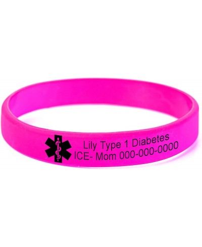 Personalization Free Engraving - Elastic Silicone Medical Alert id Bracelet Emergency Wristband for Unisex Men Women Gaily-Co...