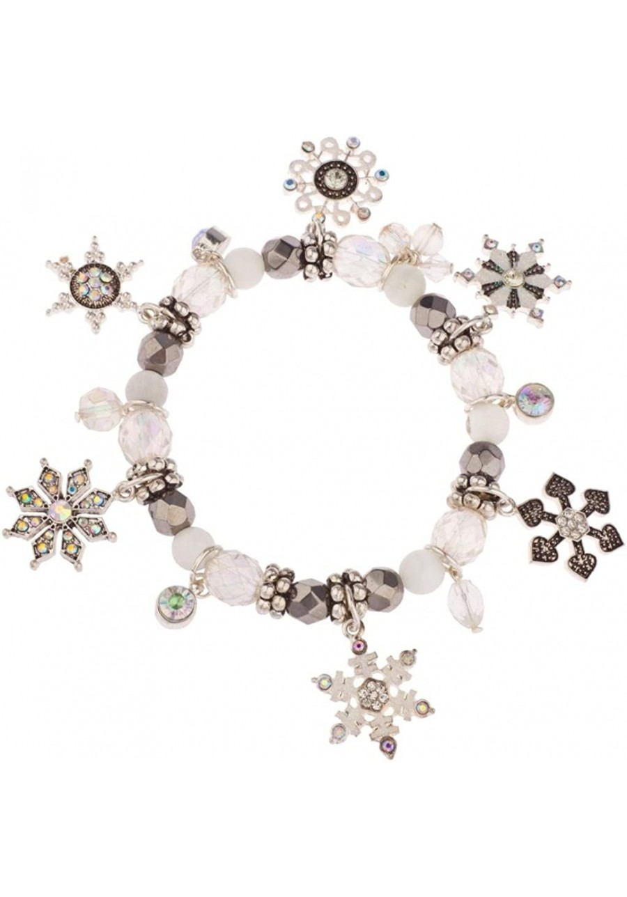 Frozen Snowflake Christmas Xmas Snow Flake Braded Charm Bracelet $8.57 Cuff