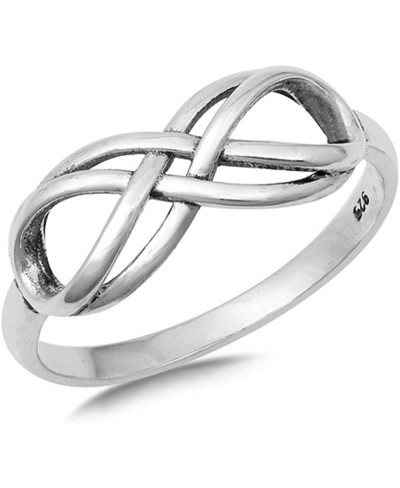 925 Sterling Silver Plain Double Infinity Ring $12.65 Statement