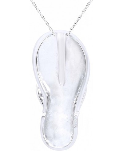 US 0.12 Ct Round Cubic Zirconia Flip-Flop Pendant Necklace in 14K Gold Over Sterling Silver $44.66 Pendant Necklaces