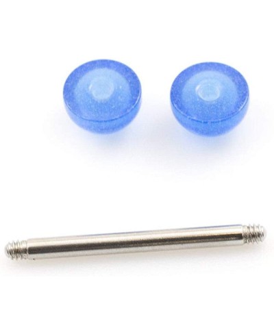 Pack of 10 Straight Barbells 14g with Half Ball Colorful Design $9.20 Piercing Jewelry