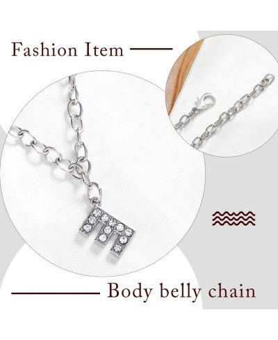 Letter Belly Waist Chain Silver Constellation Chains Bikini Beach Body Jewelry Accessories for Women and Girls (D silver) $10...