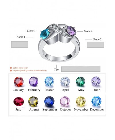 Cremation Ring for Ashes for Women Mom Birthstone Infinity Urn Ring Holds Loved One Ashes Keepsake Finger Ring for Human/Pet ...