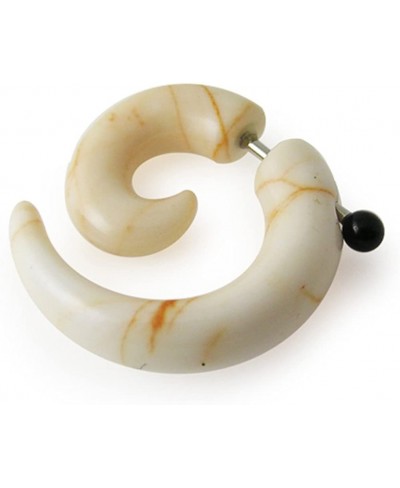 Colorful Marble UV Acrylic Spiral with 16 Gauge Surgical Steel Fake Ear Plug - $12.16 Faux Body Piercing Jewelry