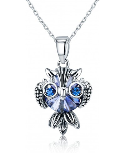 Blue Owl Pendant Necklace Made with Swarovski Crystals (2.5 cttw) $27.11 Pendant Necklaces