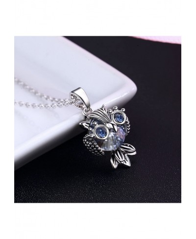 Blue Owl Pendant Necklace Made with Swarovski Crystals (2.5 cttw) $27.11 Pendant Necklaces