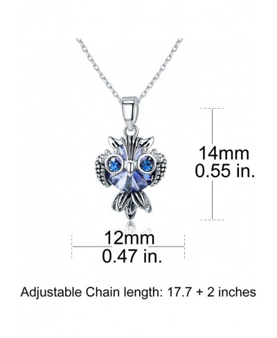 Blue Owl Pendant Necklace Made with Swarovski Crystals (2.5 cttw) $27.11 Pendant Necklaces