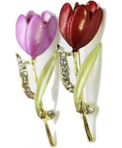 Tulip Flower Brooch Pin Rose Flower Brooches Suit Breastpin for Women Girls JW75 $11.83 Brooches & Pins