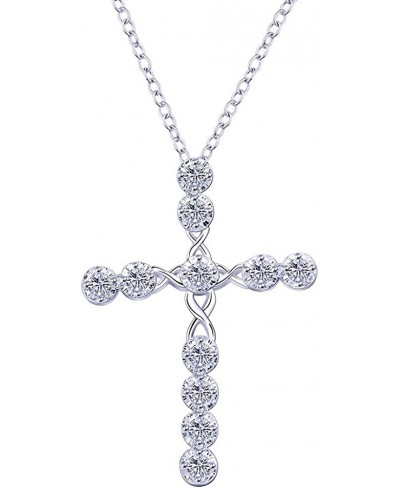 Midnight Sparkle Cross Pendant 925 Sterling Silver Plated (Hallmarked) for Girls and Women $41.34 Pendants & Coins