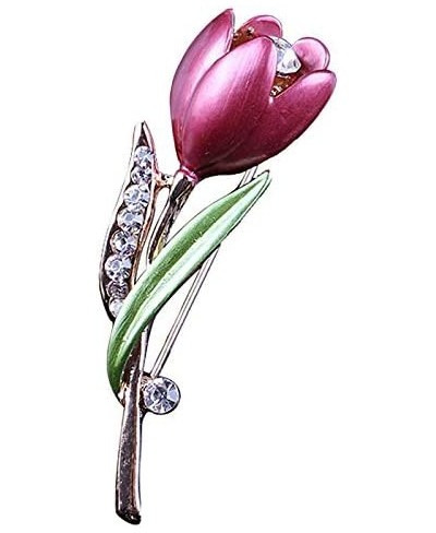 Tulip Flower Brooch Pin Rose Flower Brooches Suit Breastpin for Women Girls JW75 $11.83 Brooches & Pins