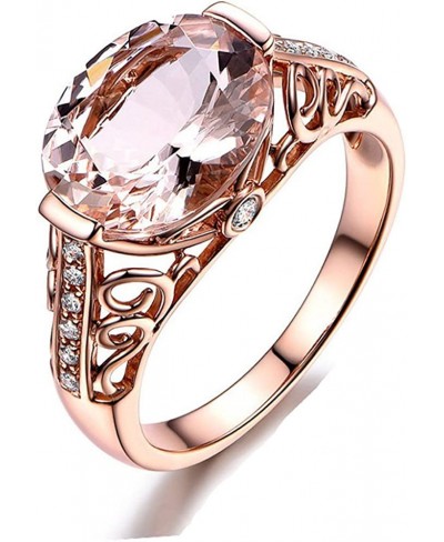 Women Color Separation CZ Diamond Rose Gold Floral Wedding Engagement Ring $7.82 Engagement Rings