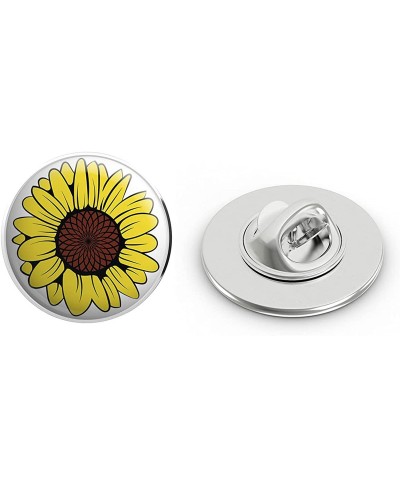 Simple Pretty Yellow Sunflower Cartoon Round Metal 0.75" Lapel Pin Hat Shirt Pin Tie Tack Pinback $11.16 Brooches & Pins