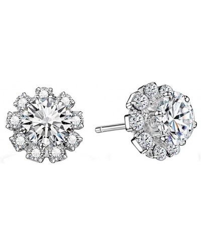 Fashion Simple Zircon Stud Earrings Exquisite Rhinestone Flower Earrings Ear Hoop Jewelry for Womens Girls $8.47 Cuffs & Wraps