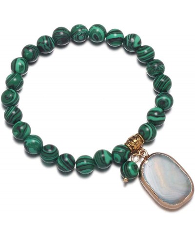 Precious Gemstones Beads Bracelet for Women 8mm Stone Bead Bracelet with Pendant Jewelry Gift. $13.54 Stretch