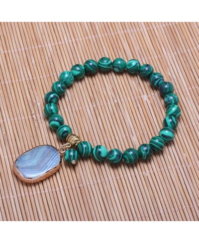 Precious Gemstones Beads Bracelet for Women 8mm Stone Bead Bracelet with Pendant Jewelry Gift. $13.54 Stretch