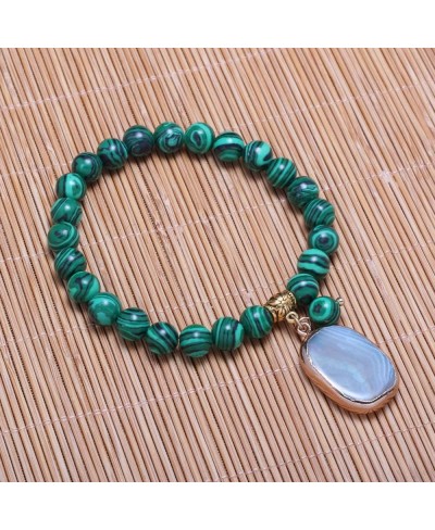 Precious Gemstones Beads Bracelet for Women 8mm Stone Bead Bracelet with Pendant Jewelry Gift. $13.54 Stretch