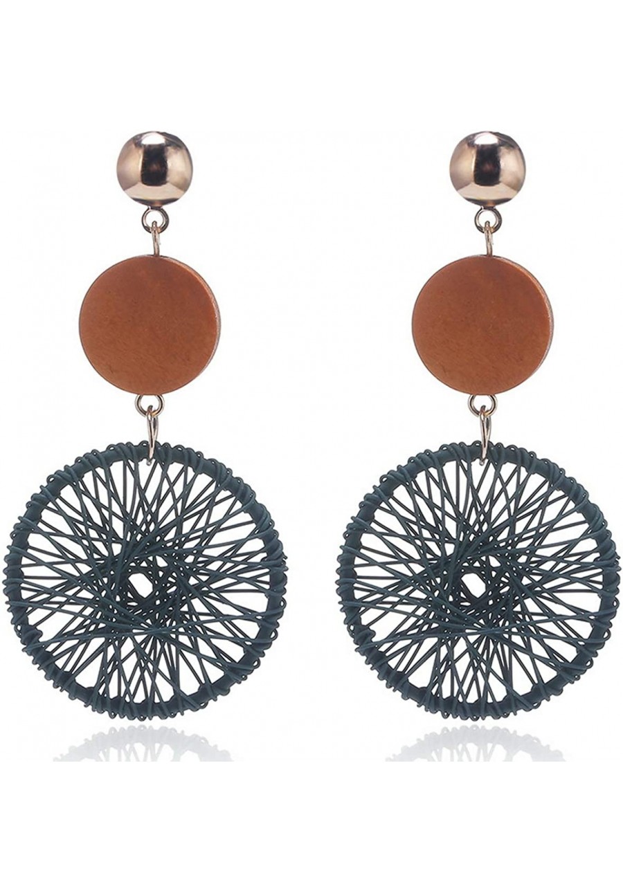 Natural Handcrafted Wood Dream Catcher Mesh Dangle Boho Earrings (Approx 1 3/16" inch Width x 2 7/16 inch Drop) $11.34 Drop &...