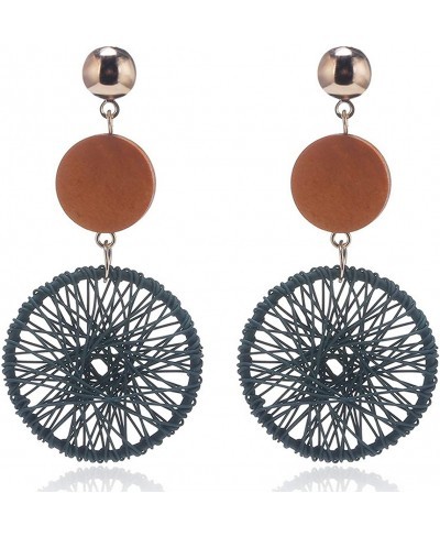 Natural Handcrafted Wood Dream Catcher Mesh Dangle Boho Earrings (Approx 1 3/16" inch Width x 2 7/16 inch Drop) $11.34 Drop &...