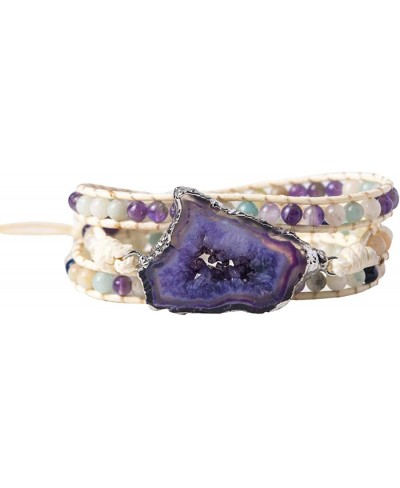 3 Wrap Handmade Bracelet for Women Friendsip Bead Natural Agate Stone Bracelet Collection $16.27 Wrap