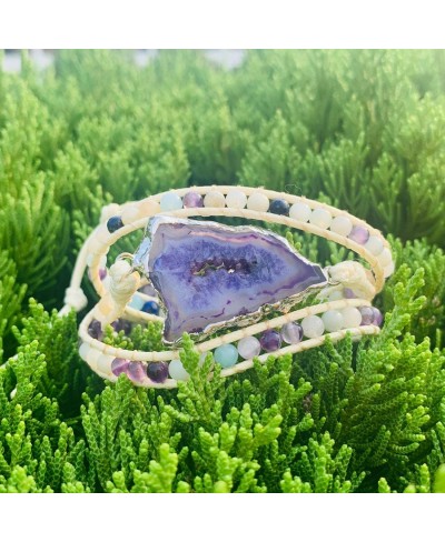 3 Wrap Handmade Bracelet for Women Friendsip Bead Natural Agate Stone Bracelet Collection $16.27 Wrap