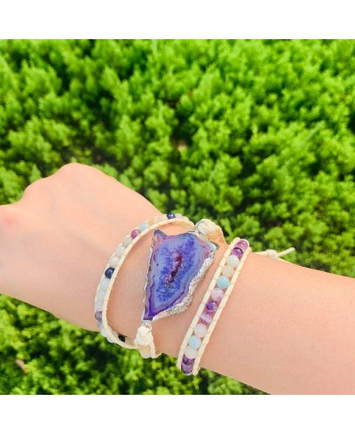 3 Wrap Handmade Bracelet for Women Friendsip Bead Natural Agate Stone Bracelet Collection $16.27 Wrap