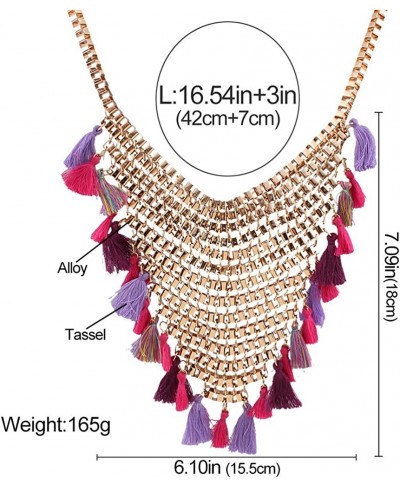 Women's Gold Plated Charming Necklace Tassels Chunky Bib Statement Choker Collar Necklace $20.03 Chokers