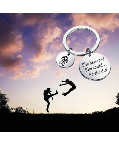 Martial Arts Keychain She Believed She Could So She Did Martial Arts Karate Gift $13.35 Pendants & Coins