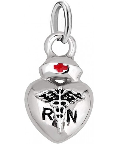 Heart RN Registered Nurse Charms Caduceus Symbol Beads for Bracelets $12.17 Charms & Charm Bracelets