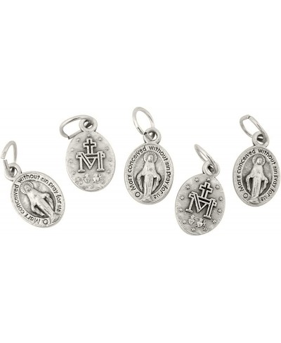 Catholic Saint Medals Silver Tone Petite Miraculous Medal Pendant for Charm Bracelet Lot of 5 9/16 Inch $13.26 Pendants & Coins