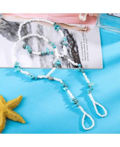 2PCS Stretch Beads Barefoot Sandals Anklet Turquoise Foot Chain Beach Ankle Bracelet Jewelry for Women and Girls $11.46 Anklets