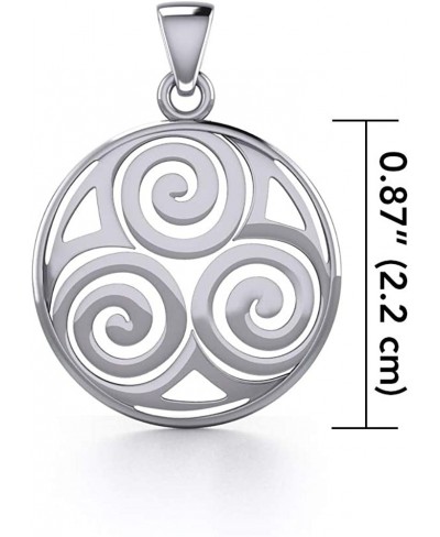 Celtic Spiral Trinity Knot Sterling Silver Pendant $38.90 Pendants & Coins