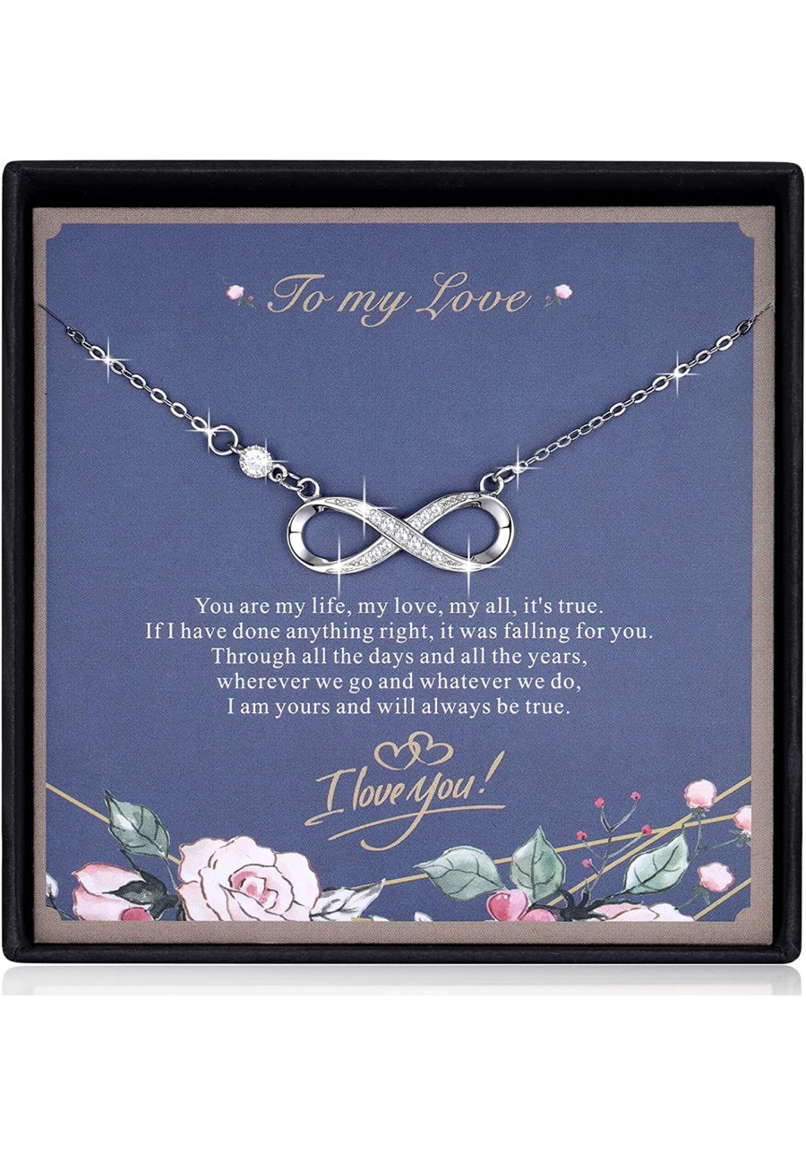 Necklace for Women 925 Sterling Silver Infinity / Heart Pendant Necklaces Jewelry Romantic Necklaces for Girlfriend $20.50 Pe...