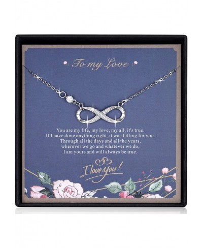 Necklace for Women 925 Sterling Silver Infinity / Heart Pendant Necklaces Jewelry Romantic Necklaces for Girlfriend $20.50 Pe...