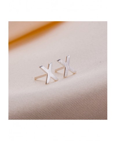 Alphabet Initial Stud Earrings 925 Sterling Silver Letter Stud Earrings for Women Girls $9.27 Stud