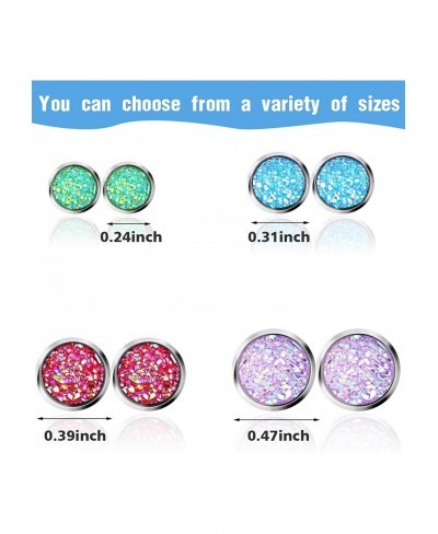 20 Pairs Druzy Stud Earrings Set Stainless Steel Round Earrings Pierced Earrings Jewelry for Women Girls $14.90 Stud