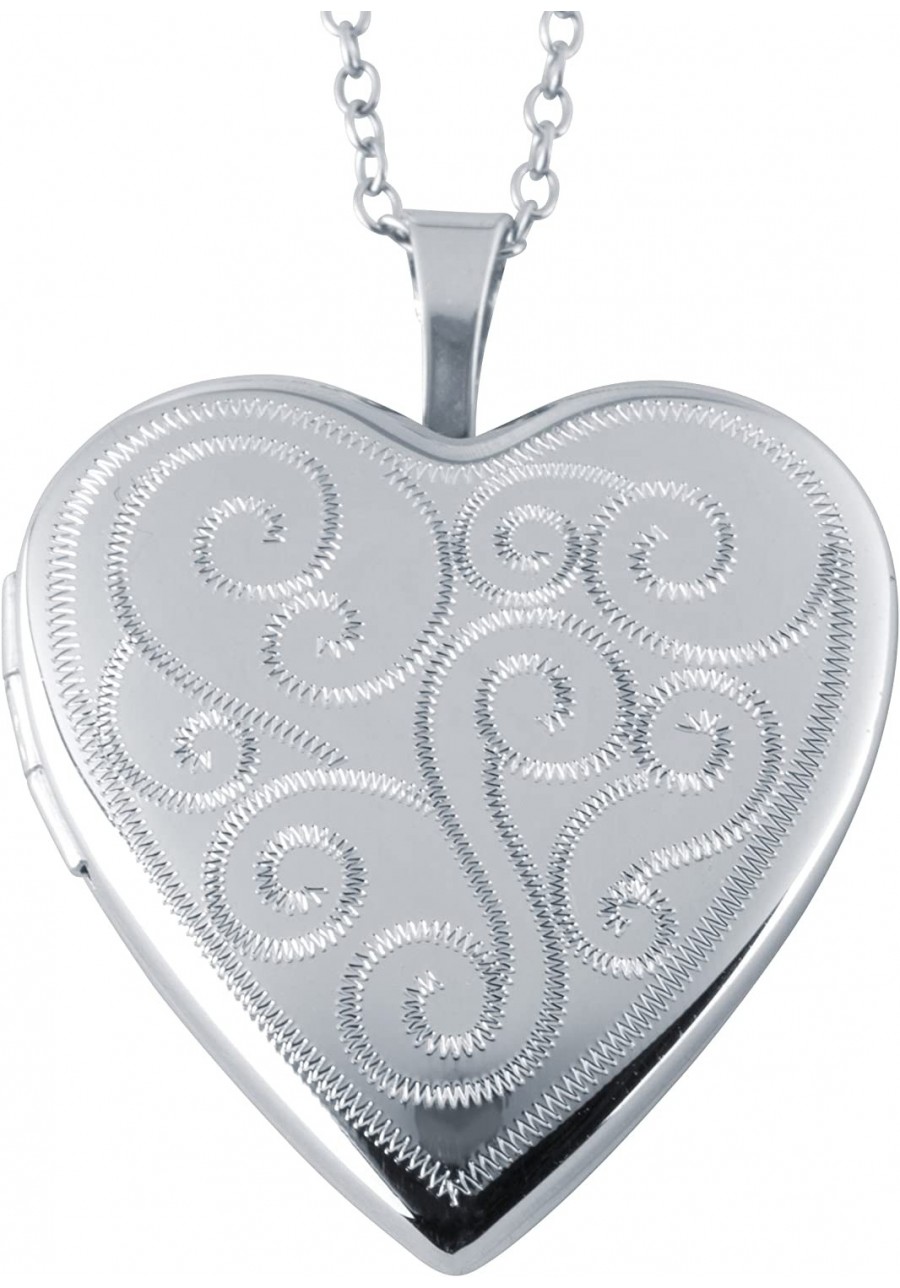 Sterling Silver Heart Locket Fashion Pendants Cable Chain Included $27.08 Lockets