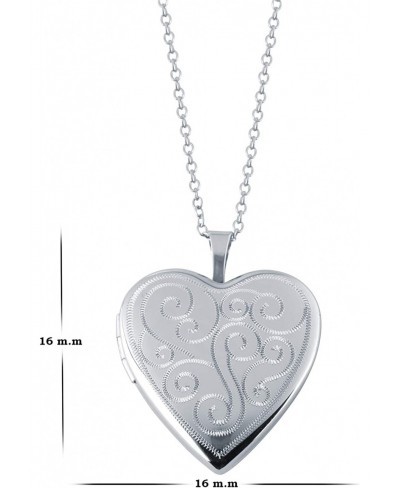 Sterling Silver Heart Locket Fashion Pendants Cable Chain Included $27.08 Lockets