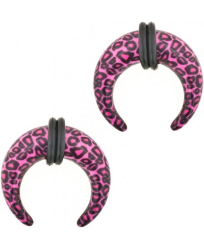 Pair of Acrylic Leopard Pinchers - 4g Pink $10.93 Piercing Jewelry