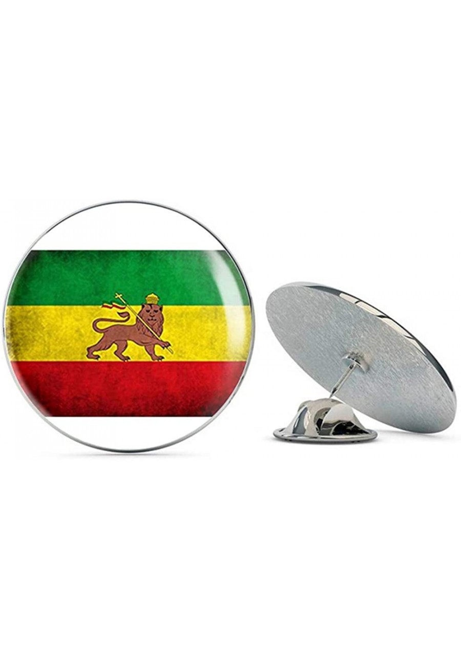 Distressed Ethiopia Lion Flag (Vintage Old Ethiopian Rastafari Rasta) Metal 0.75" Lapel Hat Pin Tie Tack Pinback $11.20 Brooc...