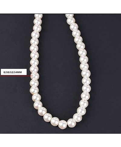 Round Imitation Pearl Necklace Wedding Bride White Pearl Necklace-Diameter of Pearl 8mm gold $7.12 Pearl Strands