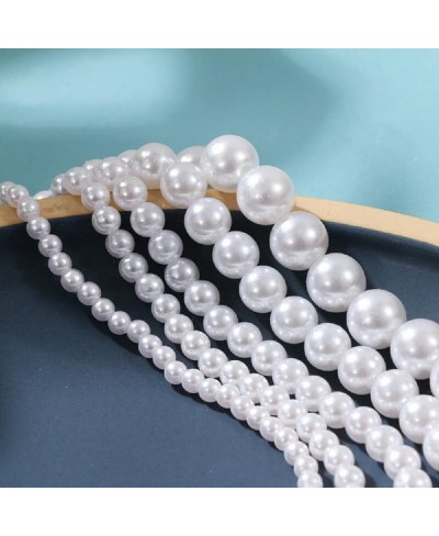 Round Imitation Pearl Necklace Wedding Bride White Pearl Necklace-Diameter of Pearl 8mm gold $7.12 Pearl Strands