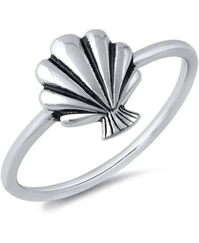 Cute High Polish Seashell Ocean Ring New .925 Sterling Silver Band Sizes 4-10 $17.33 Bands