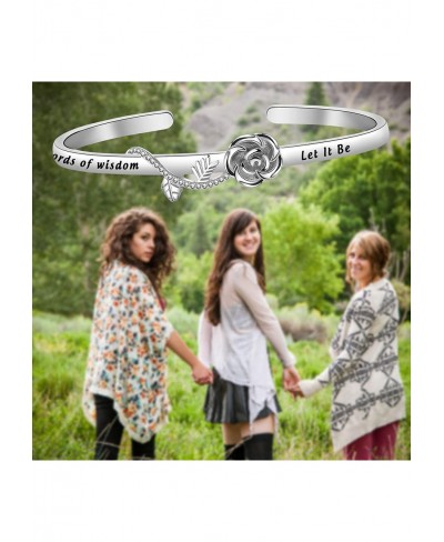 Whisper Words of Wisdom Let It Be Rose Cuff Bracelet Inspirational Gift for Woman Best Friend $11.09 Bangle