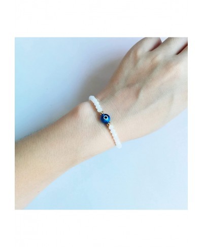 Evil Eye Crystal Bead Bracelet Freshwater Pearl Amulet Protection Good Luck Bracelet For Women Teen Girls - Inner Circumferen...