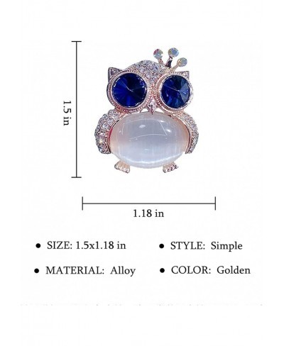 Women's Cute Gold Plated Crystal Rhinestone Big Blue Eye Owl Fashion Brooch Pins Jewelry Gift White 2.75''x3.93''x0.59'' $8.3...