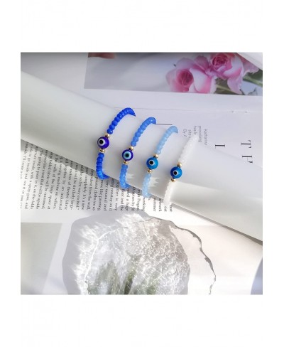 Evil Eye Crystal Bead Bracelet Freshwater Pearl Amulet Protection Good Luck Bracelet For Women Teen Girls - Inner Circumferen...