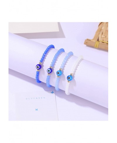 Evil Eye Crystal Bead Bracelet Freshwater Pearl Amulet Protection Good Luck Bracelet For Women Teen Girls - Inner Circumferen...