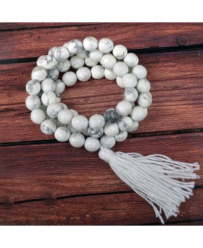 Natural Howlite Mala Crystal Stone 10 mm Faceted/Diamond Cut Bead Mala for Reiki Healing Stone (Color - White & Grey) $23.93 ...